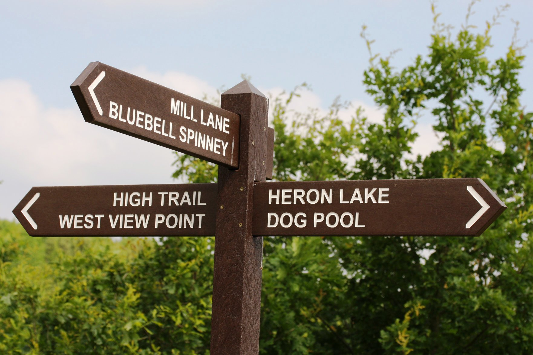 A photo of one of the signposts found in the park